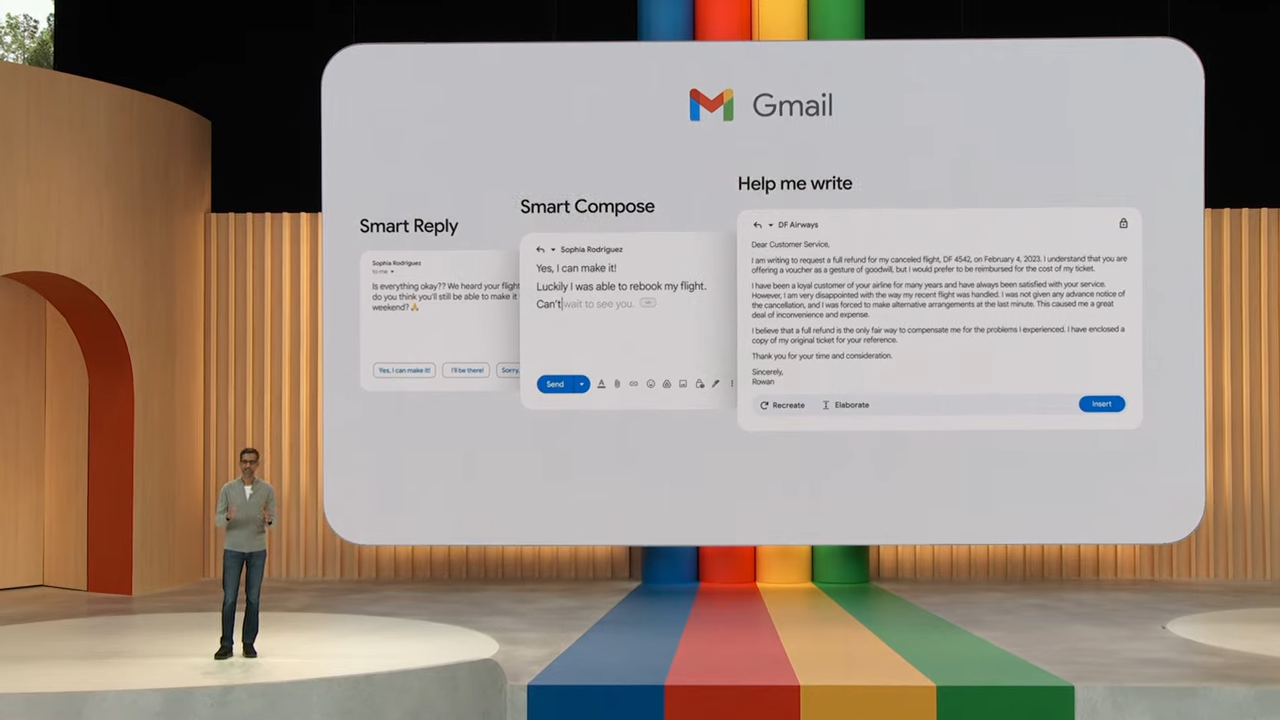 Google presumiendo de su integración de IA en Gmail.